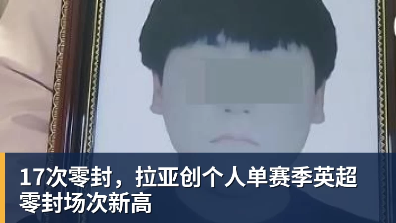 17次零封，拉亚创个人单赛季英超零封场次新高