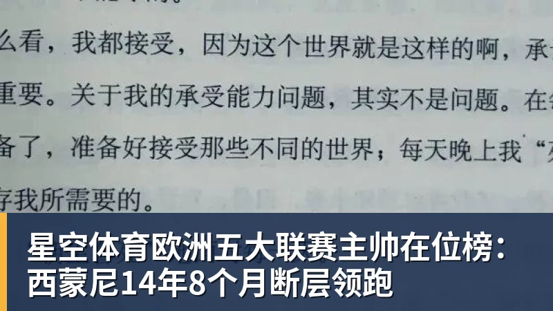 星空体育欧洲五大联赛主帅在位榜：西蒙尼14年8个月断层领跑